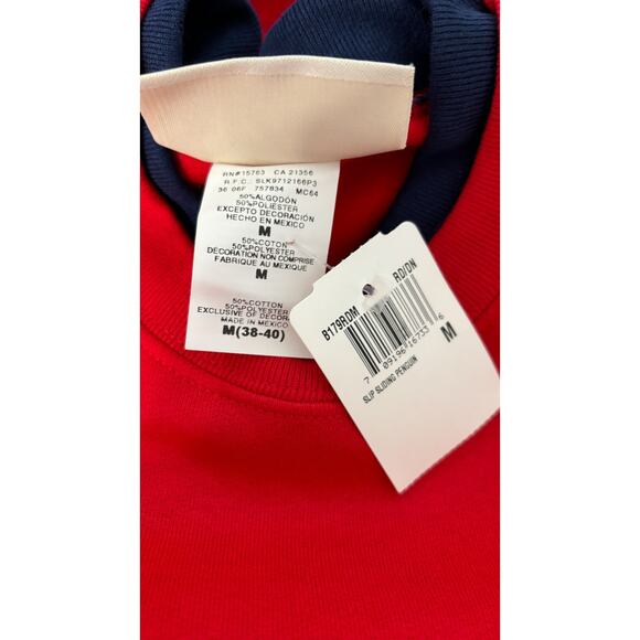 MCCC Sportswear Christmas Penguin Sweatshirt Womens Medium Red New Long Sleeve - Picture 6 of 7